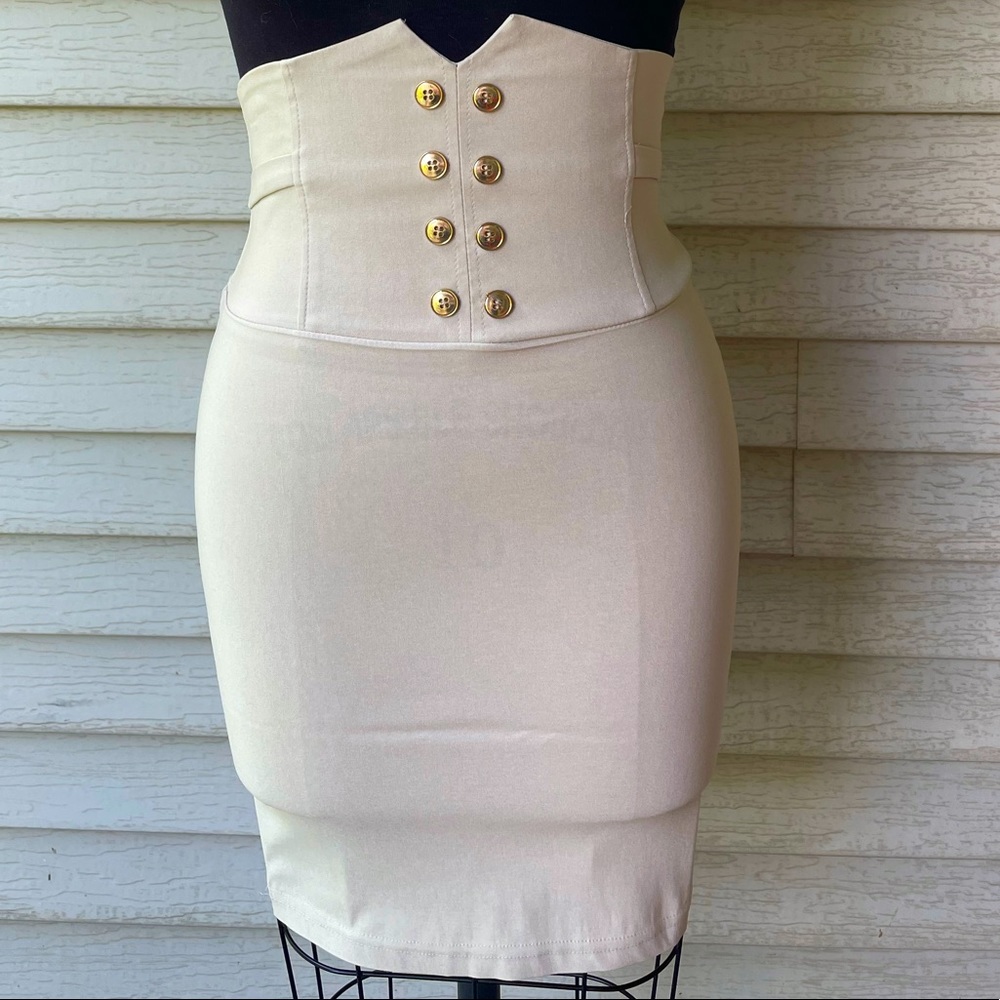 High waisted underbust pencil skirt